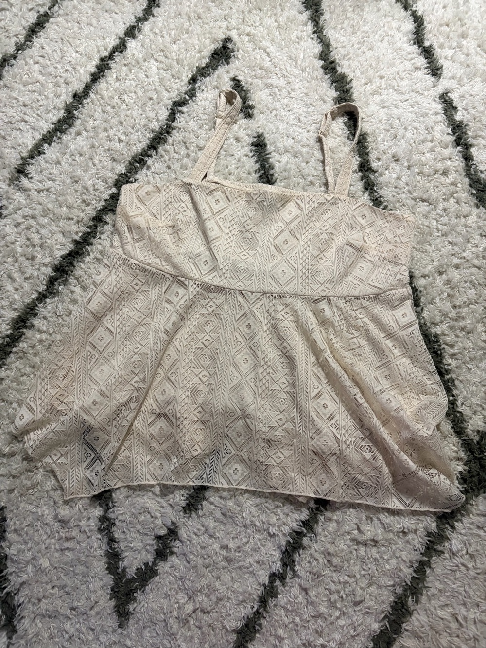 torrid Cream Lace-Pattern Camisole Tank